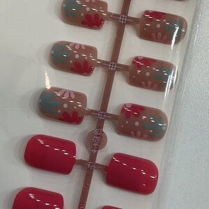 Pink and Gray Press-On Nails